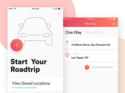 Roadtrip design journey map mobile process travel ui ux