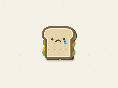 Sad Sandwich character cheese cry food illustration lettuce lunch sad sandwich tear tomato wlebovics