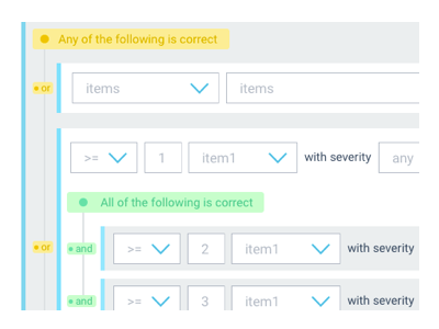 Color Coded Logic Gates business rules query builder rule builder