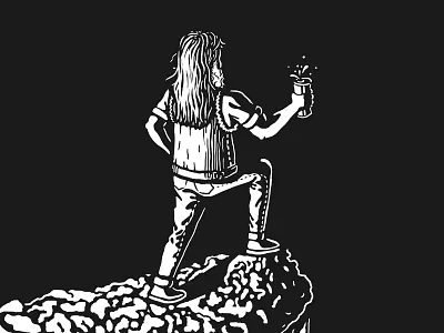 Beer on the rocks artwork beer dark illustration light metal