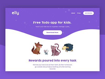 Elly - Landing Page app illustration landing page ui ux web design website