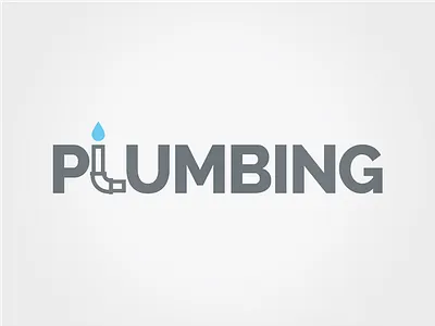 Plumbing logo concept logo pipe plumbing typographic typography water