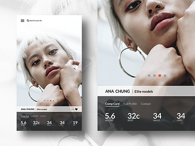 DailyUI 006 | User Profile 100daychallenge dailyui fashion model uidesign userinterface uxdesign