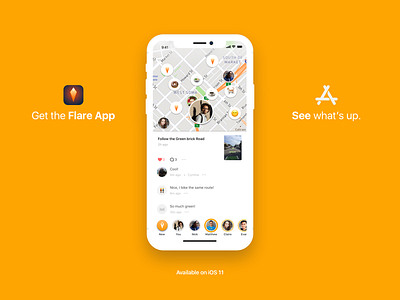 Flare 1.2 on iPhone X White anonymous beautiful design ios ios11 iphone iphonex local mobile positive ui ux