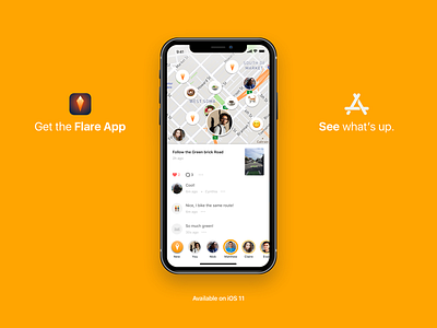 Flare 1.2 on iPhone X Black anonymous beautiful design ios ios11 iphone iphonex local mobile positive ui ux