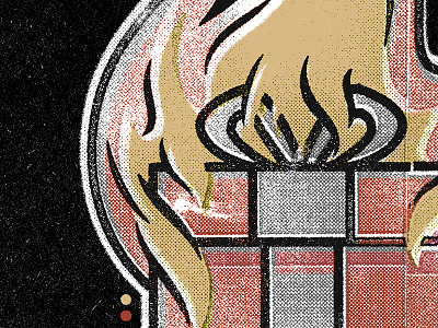 Burn fire grain grit halftone holiday merch present texture