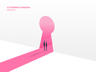 x2 Dribbble Invitation dribbble gradient illustration invitation invite pink