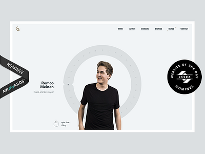 Fresh site award clean design nerd parallax photography responsive scroll ui ux website white
