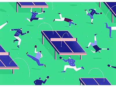 Illo character illustration inspiration isometric pepple pingpong sport texture