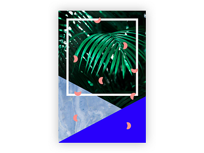 Non-UI Design abstract blue brutalist electric leaf pink poster