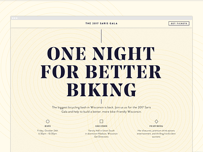 Saris Gala Landing Page fundraiser gala landing page mobile responsive typography ui ux web design wisconsin