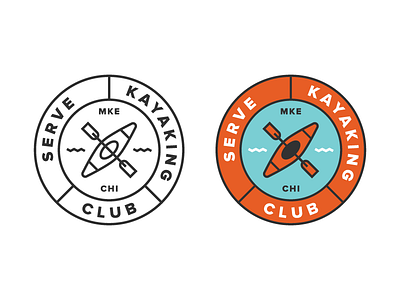 Serve Kayaking Club boat branding chicago concept kayaking lake logo milwaukee outdoors river serve summer
