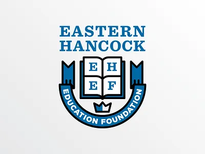 Eastern Hancock Education Foundation banner book crown logo ribbon royals