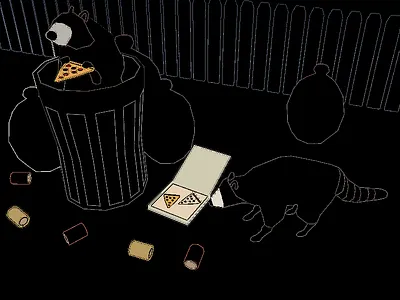 Raccoon illustration lowpoly raccoon