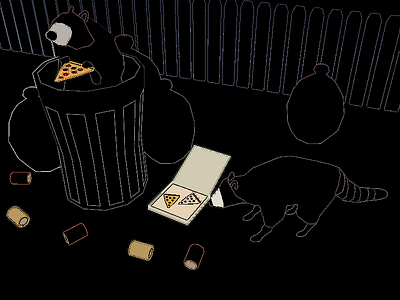 Raccoon illustration lowpoly raccoon