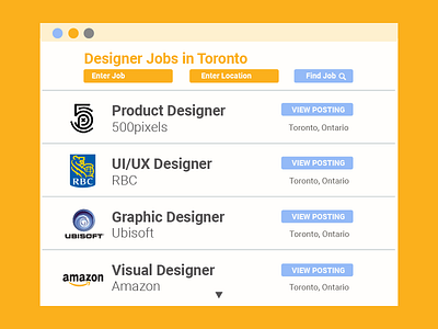 Daily Ui 050 Job Listing daily ui daily ui 050 graphic design job listing material design mobile product design toronto jobs typography ui ux web design