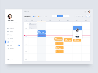 Rentio - Calendar Screen app calendar clean dashboard data art material minimal style ui ux web