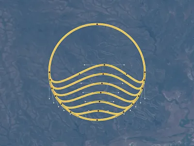 Sea Level Rise anchor icon ocean path pen tool sea vector water wave web design