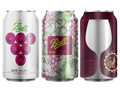 Ball - Canned Wine Concepts cans grapes logo red wine wine