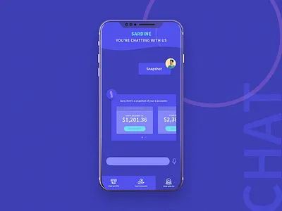 Sardine Savings and Securities -- iOS App Chat UI app chat conversation conversational ui fintech ios ui ux