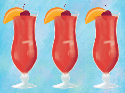 Hurricane Cocktail airbrush alcohol cocktail digital hurricane illustration ipad new orleans pat obriens procreate texture tropical