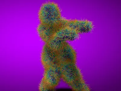 Hairy Thriller 2 3d 4d animation bounce c4d cinema colorful design fur hair render thriller
