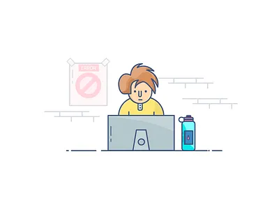 Illustration 2d bottle character error flat illustration illustrations pc poster