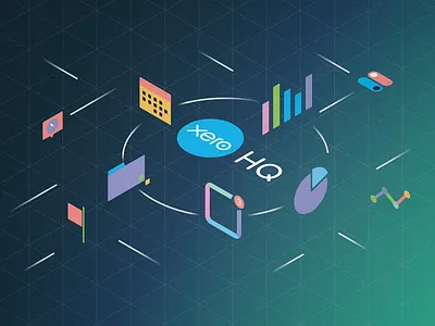 Xero HQ chart gradient grid hq icon isometric pastel xero