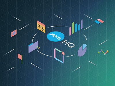 Xero HQ chart gradient grid hq icon isometric pastel xero