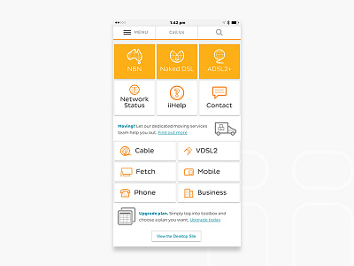 iiNet Homepage Design design iinet mobile ui ux website