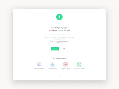 Septims (WIP) clean collaboration community designer developer group landing project septims slack ui
