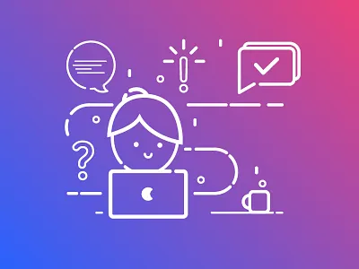 Job illustration account digital gradient illustration line manager