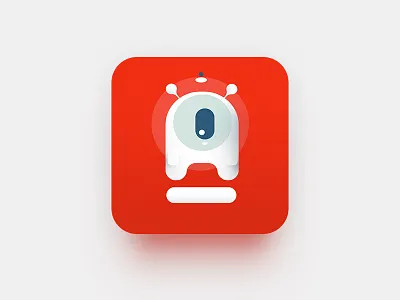 Concept for an icon of an application alfabank flat icon red sweet