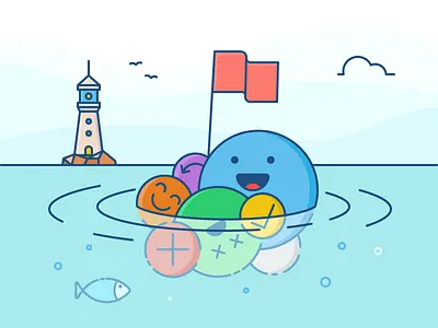 Floating buttons article blog fireart fireart studio flat illustration news ui ux web web design