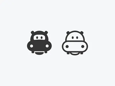 Day 91 - Hippo animal challenge cute daily explore hippo icon identity logo mark negative space symbol