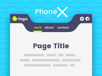 Phone X – Mobile Header Template flat iphonex mobile