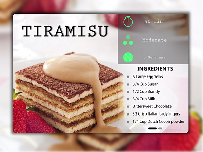 Recipe Card UI adobe art daily ui design illustrator interaction design sketch ui ux