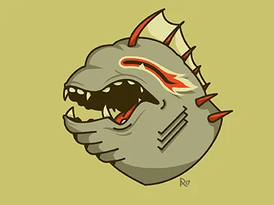 Grawr! creature kaiju monster vector