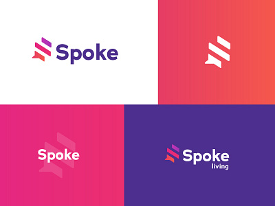 Spoke branding homes housing icon millennials modern modular naming property sans serif speech bubble