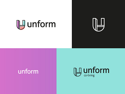 Unform branding homes housing icon line icon millennials modern modular naming property sans serif