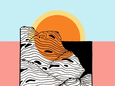 Mountain Sunset digital digital painting drawing marker micron pen painting sketch