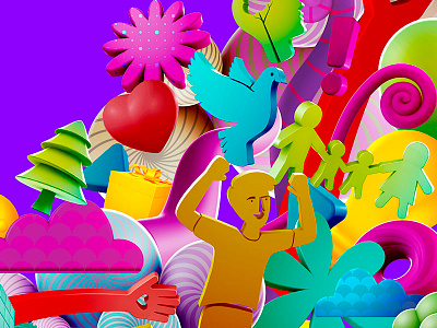 Mote for internal campaign 3d cinema4d colorfull