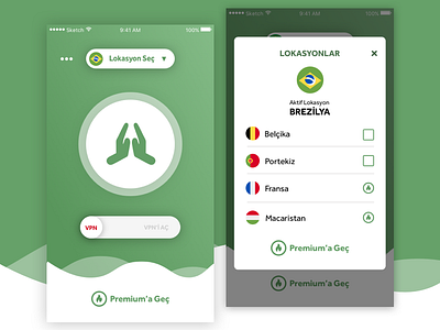 VPN Application location ui ux vpn