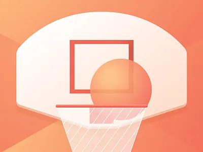 Basketball ball basket basketball flat gradient orange