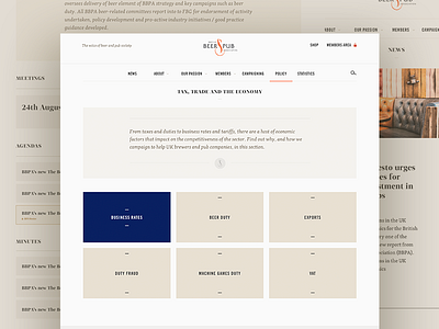 Beer and Pub Association Website agency association design navigation type typography ui web webdesign website