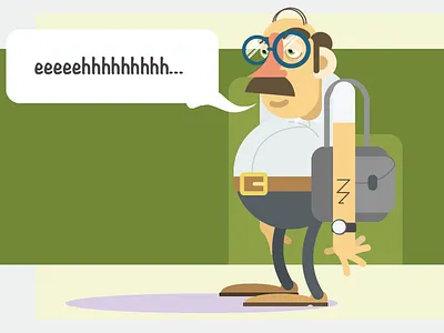 Long Week 2d character flat illustration