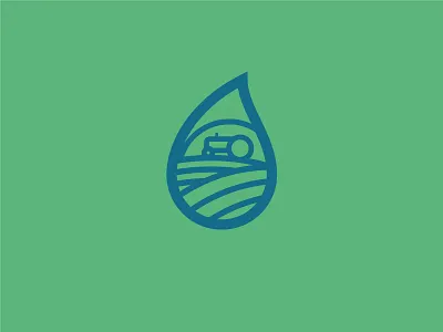 Farm Droplet branding droplet farm logo monoline tear drop tractor water