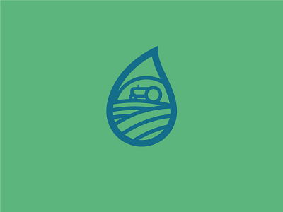 Farm Droplet branding droplet farm logo monoline tear drop tractor water