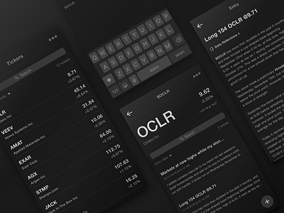 Trader's Journal - app concept app dark gradient ios journal mobile notebook trader trading ui ux