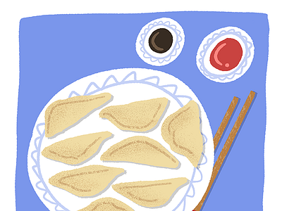 Dumplings chopsticks drawing dumpling dumplings eat food illustration painting restaurant sketch